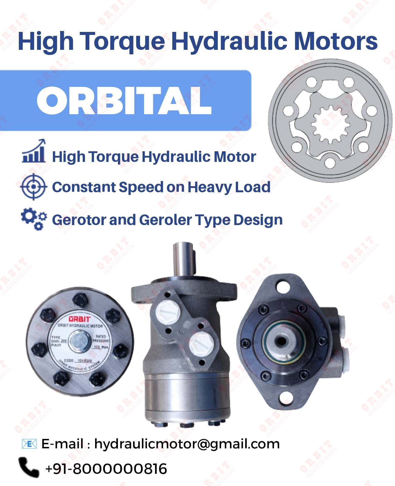 Motor Orbit Nucleo Hydraulic Motors For System Bm3 Bm4 80Cc 100Cc 125Cc 160Cc 200Cc 250Cc Gerotor Motor Hydraulic